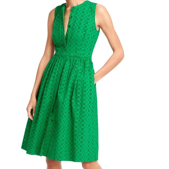 J. Crew Dresses & Skirts - J.Crew Kelly Green Eyelet Shirtdress NWOT